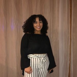 Off the shoulder black crop (top)